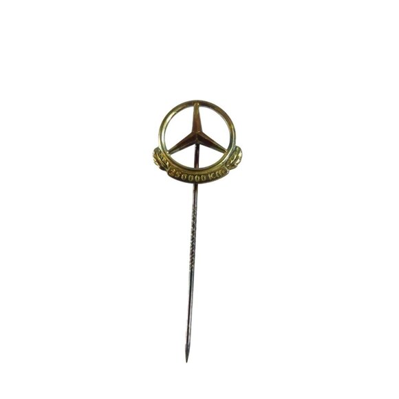 Vintage 835 Silver Mercedes Benz 250,000 KM Lapel Pin - 2"